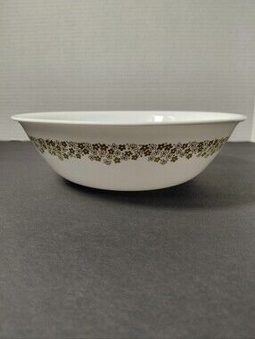 Corelle Spring Blossom/Crazy Daisy White Serving Bowl with Green Floral Border